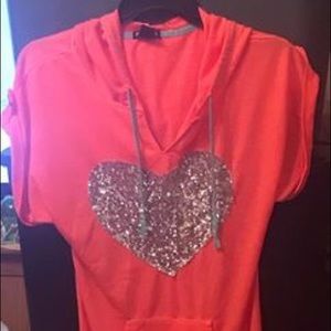 Adult Med. Peach Swimsuit Cover up with Hoody